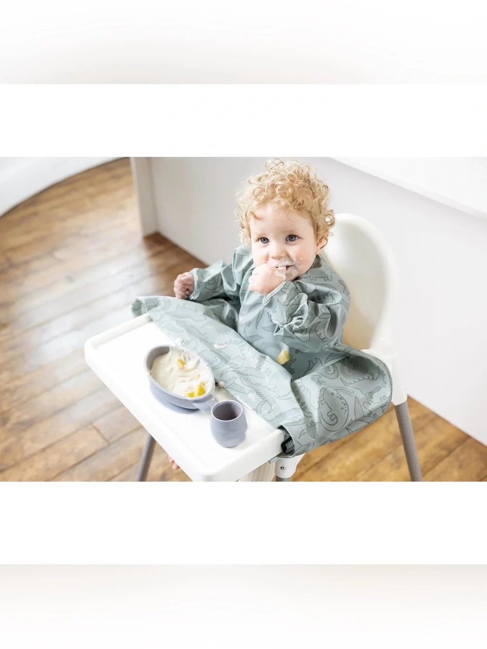 BIBaDO - Long Sleeve Baby Bib (Dino Roar)